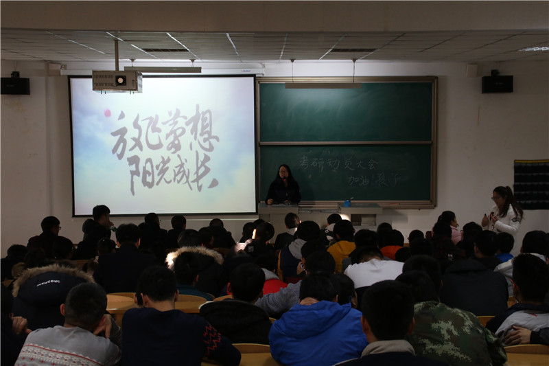 只有坚持,才能成功;放飞梦想,阳光成长——机电工程系考研动员大会